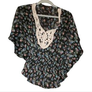 Bongo Butterfly Floral Print Blouse